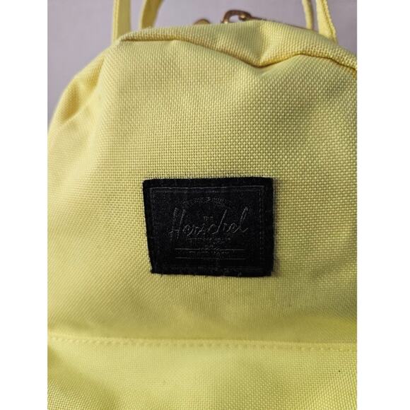 Herschel Backpack Brite Yellow Gold zippers Crosshatch Mini adjust straps   Read - Picture 2 of 10
